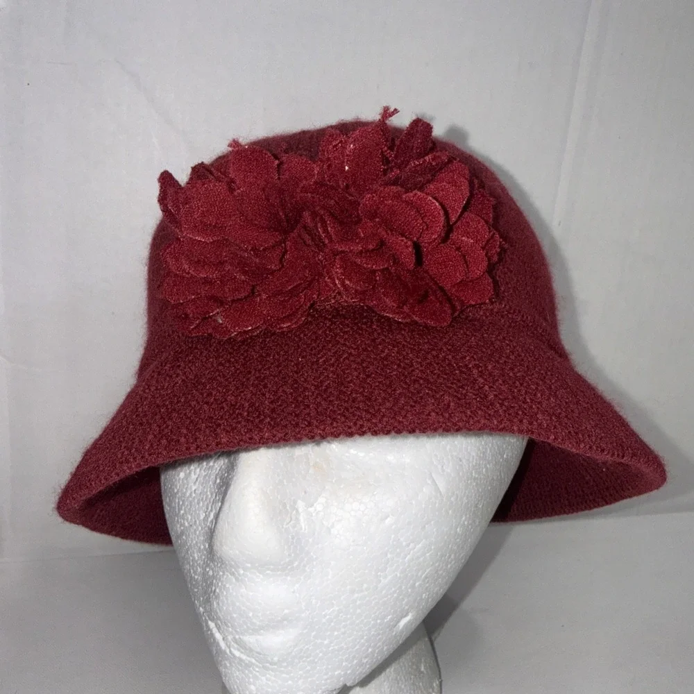 August Hat Company Red Floral Rose Cottage Garden Retro Whimsy‎ Bucket Hat